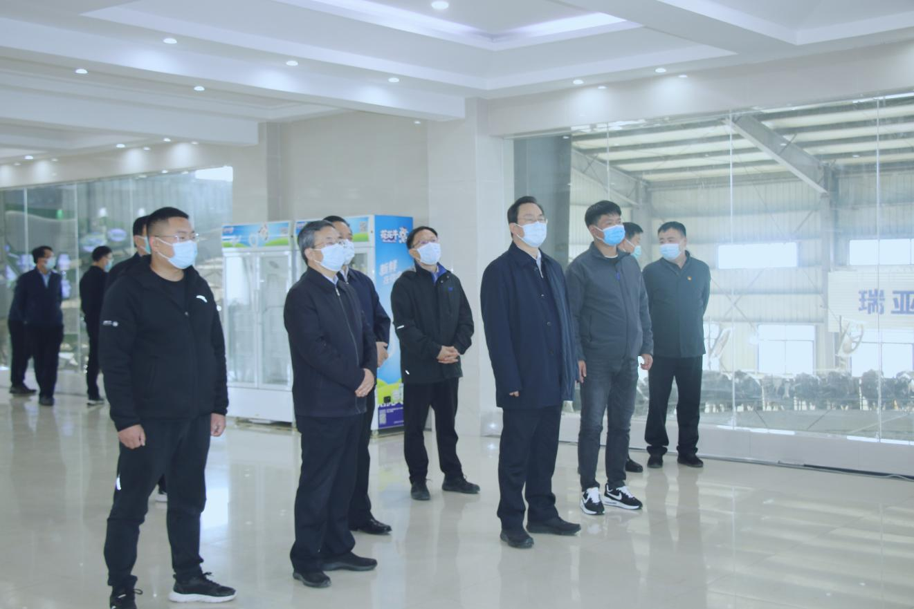河南省人大常委会党组书记、副主任孔昌生莅临安博(中国)鲁山瑞亚牧场参观调研